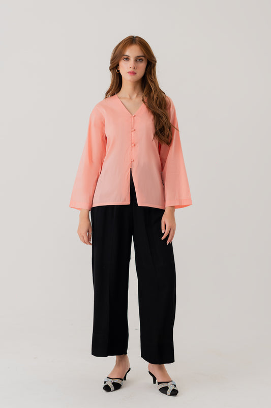 Peach Regular fit Top with Side Vents - Hustle N Holla