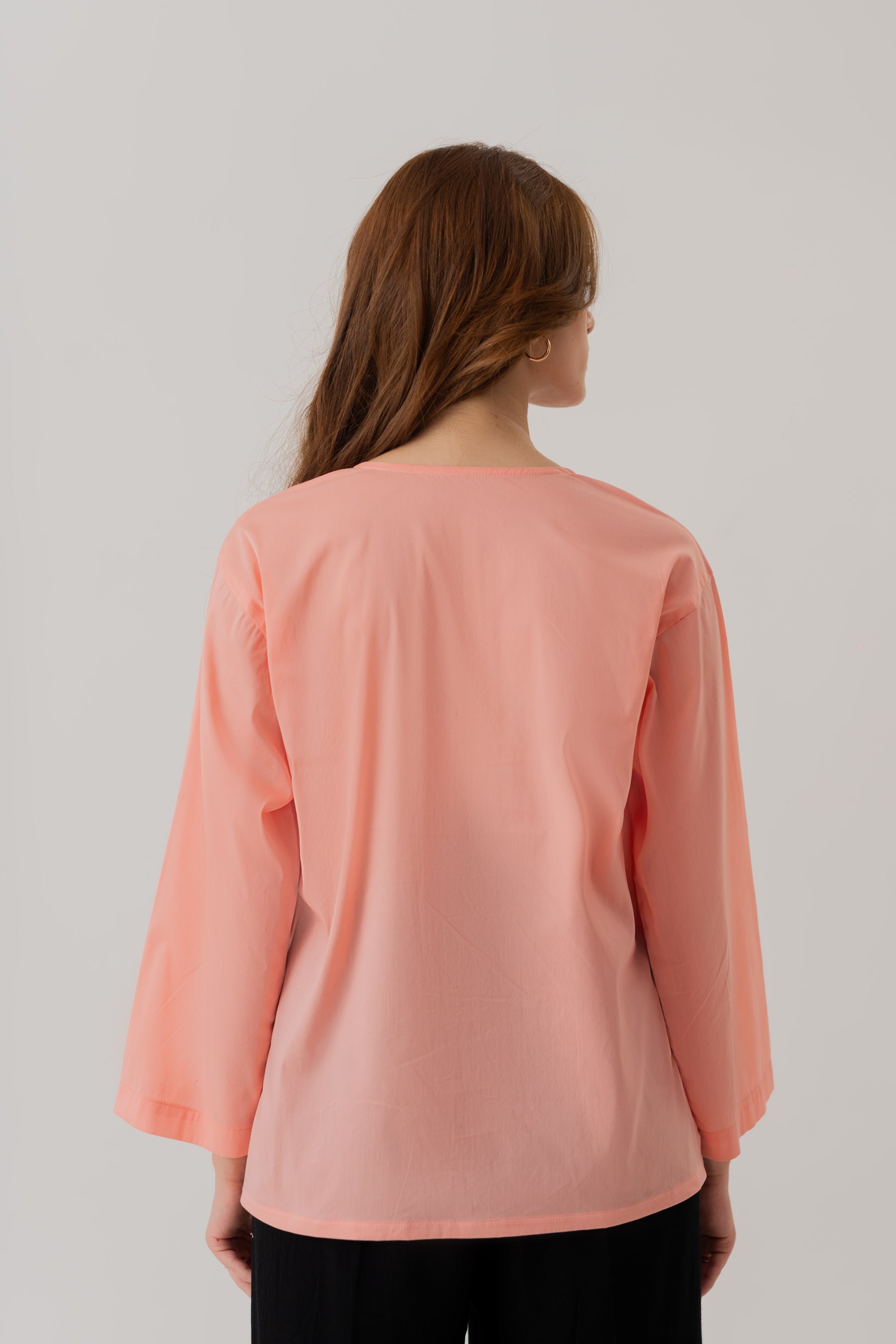 Peach Regular Fit Top With Side Vents - Hustle N Holla