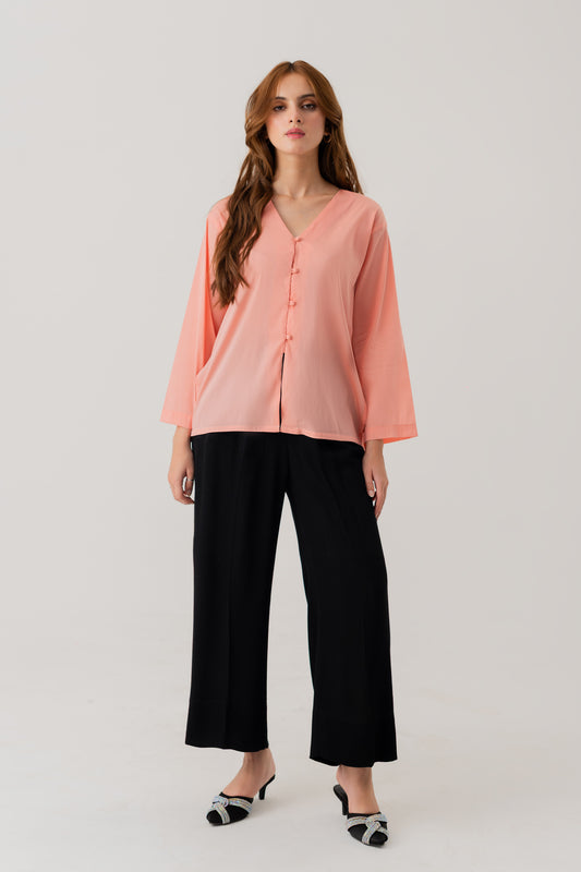 Peach Regular fit Top with Side Vents - Hustle N Holla