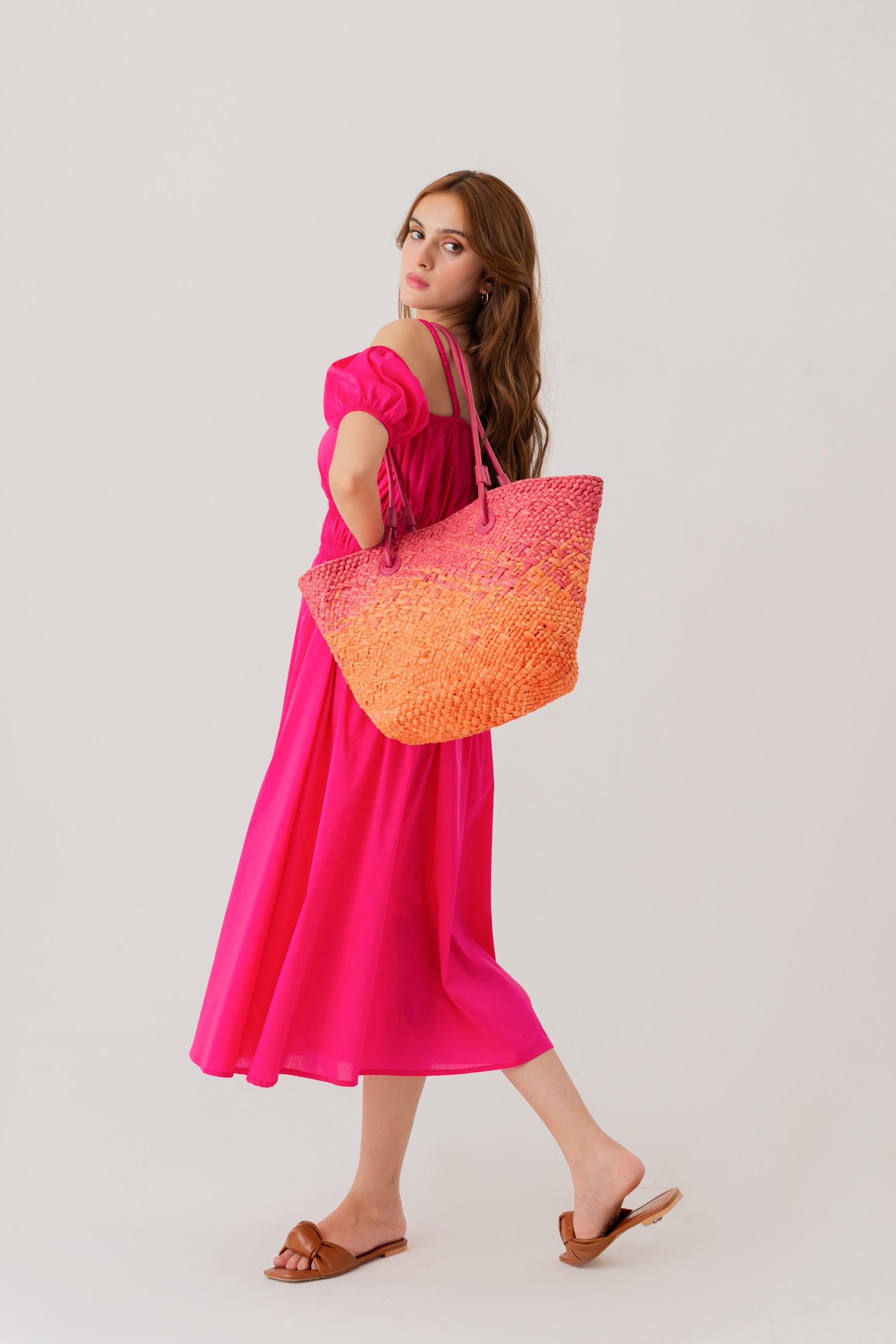 Fucshia Pink Midi Dress - Hustle N Holla