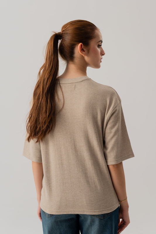 SAND TEXTURED RELAXED FIT T-SHIRT - Hustle N Holla