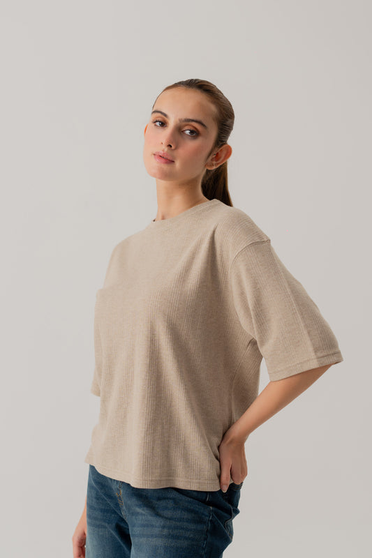 SAND TEXTURED RELAXED FIT T-SHIRT - Hustle N Holla