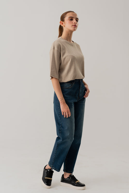 SAND TEXTURED RELAXED FIT T-SHIRT - Hustle N Holla