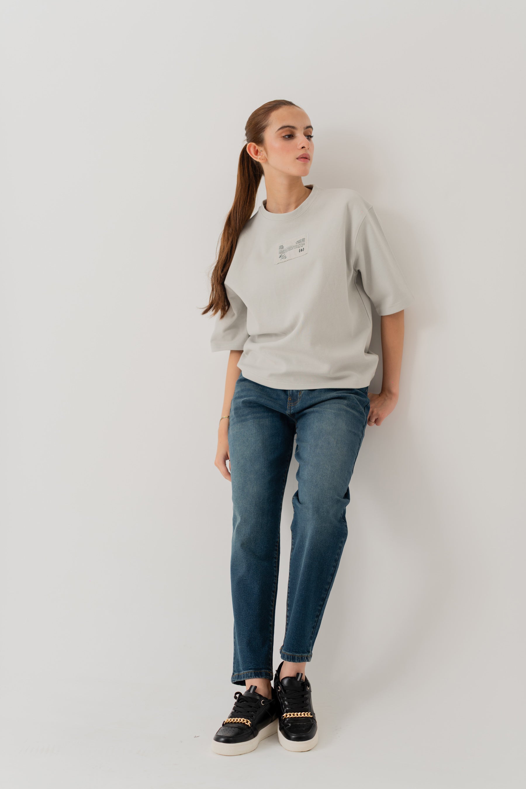 Light Grey Relaxed Fit Graphic T-shirt - Hustle N Holla