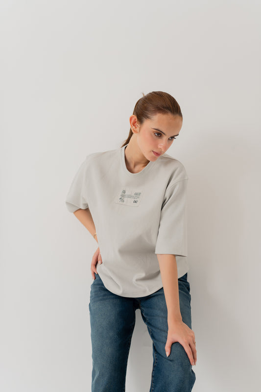 Light Grey Relaxed Fit Graphic T-shirt - Hustle N Holla