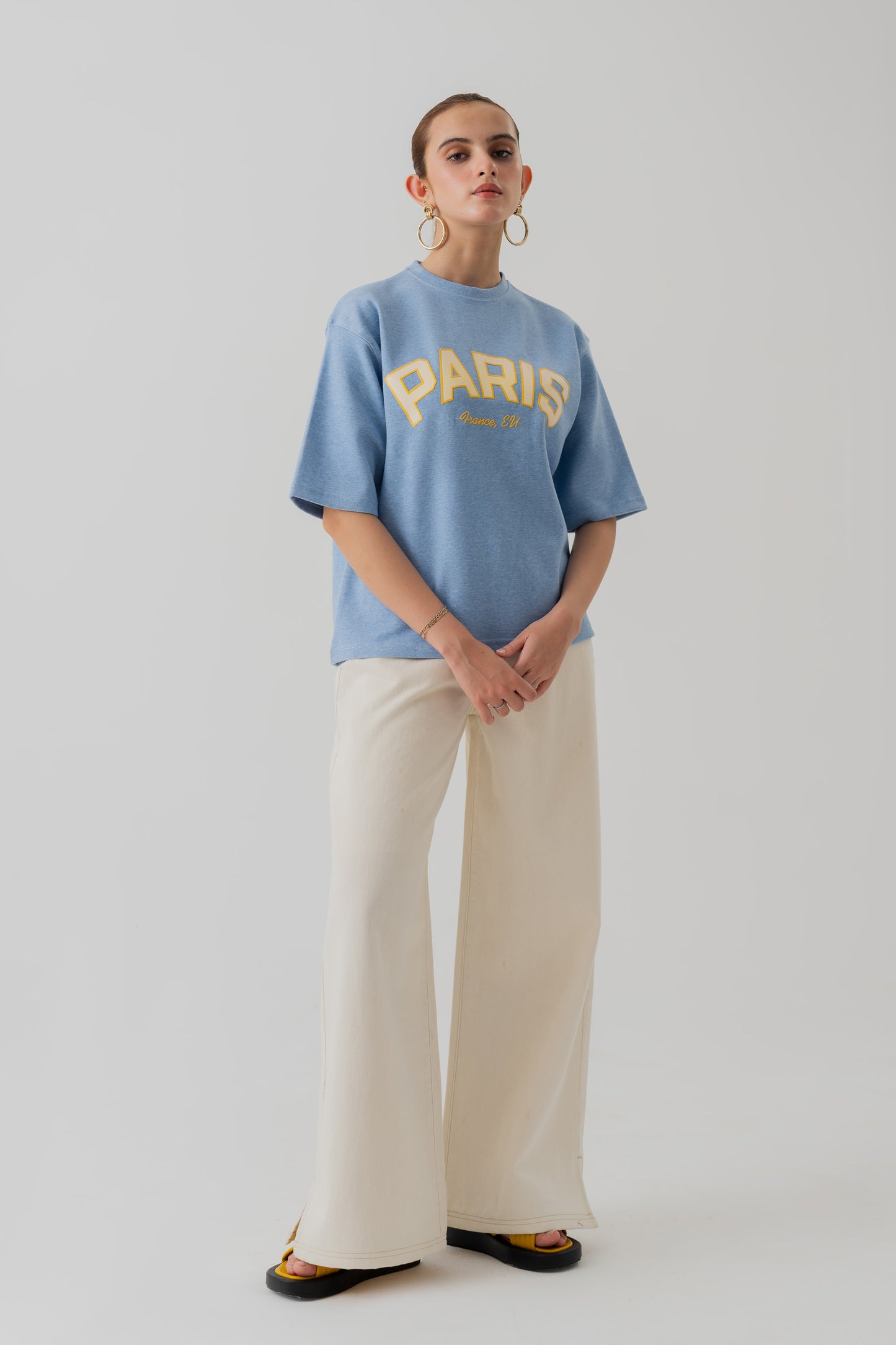 OFF WHITE WIDE LEG TWILL PANTS - Hustle N Holla