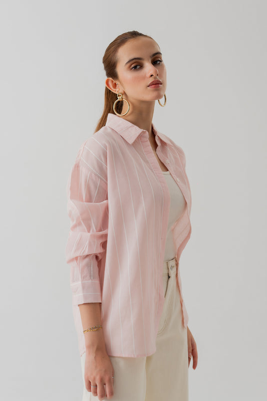 Striped Cotton Button down Shirt - Hustle N Holla
