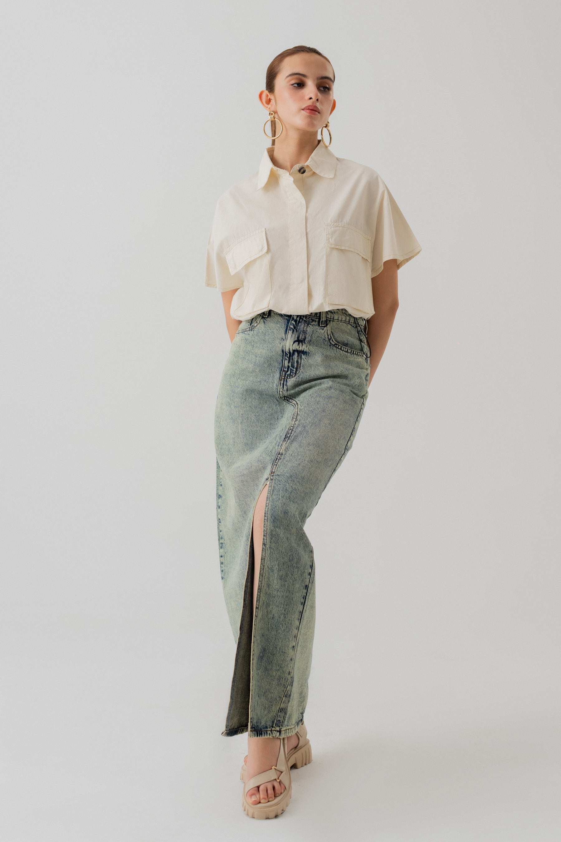 Beige Canvas Crop Top - Hustle N Holla