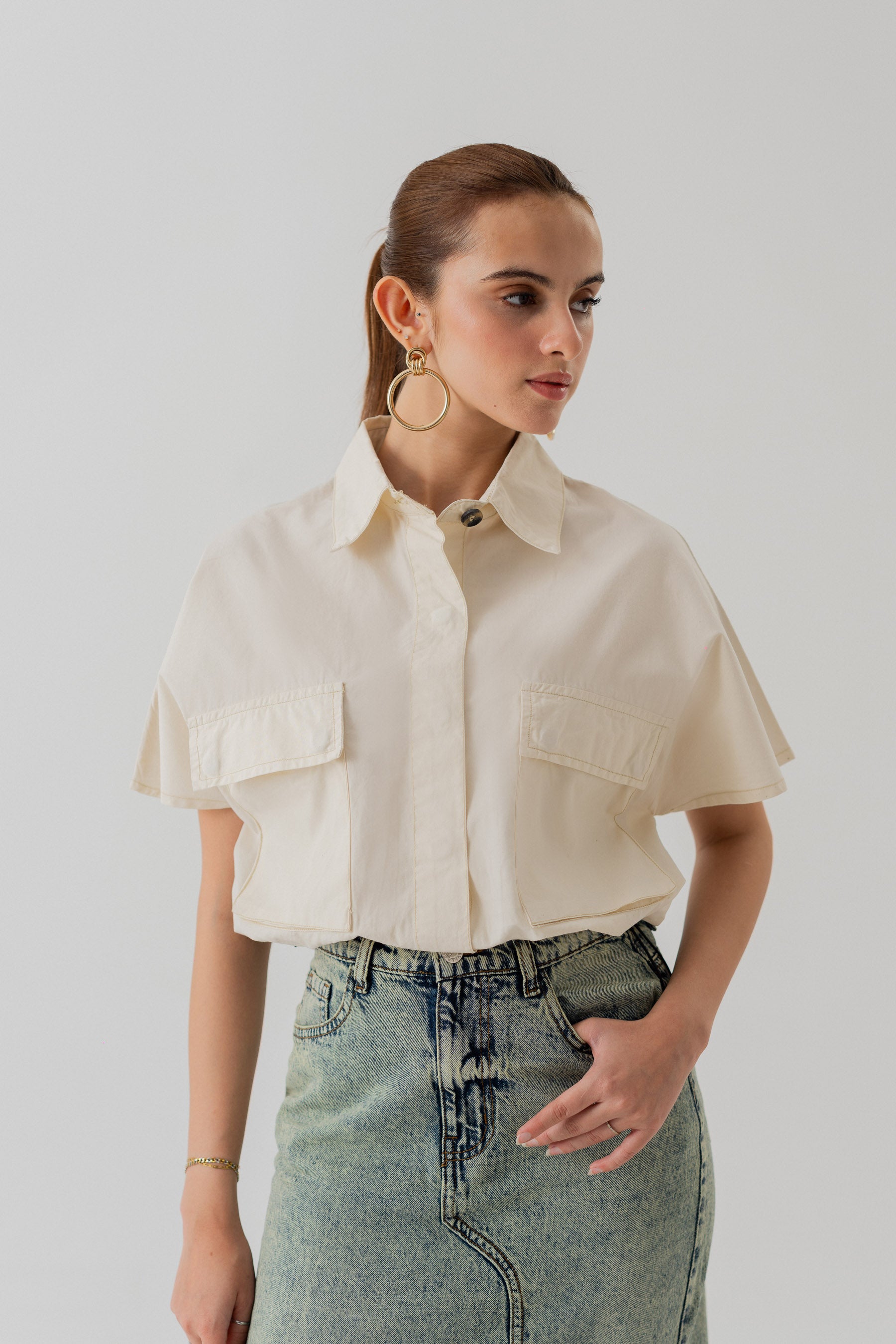 Beige Canvas Crop Top - Hustle N Holla