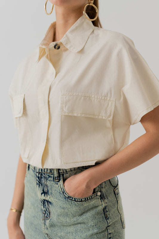 Beige Canvas Crop Top - Hustle N Holla