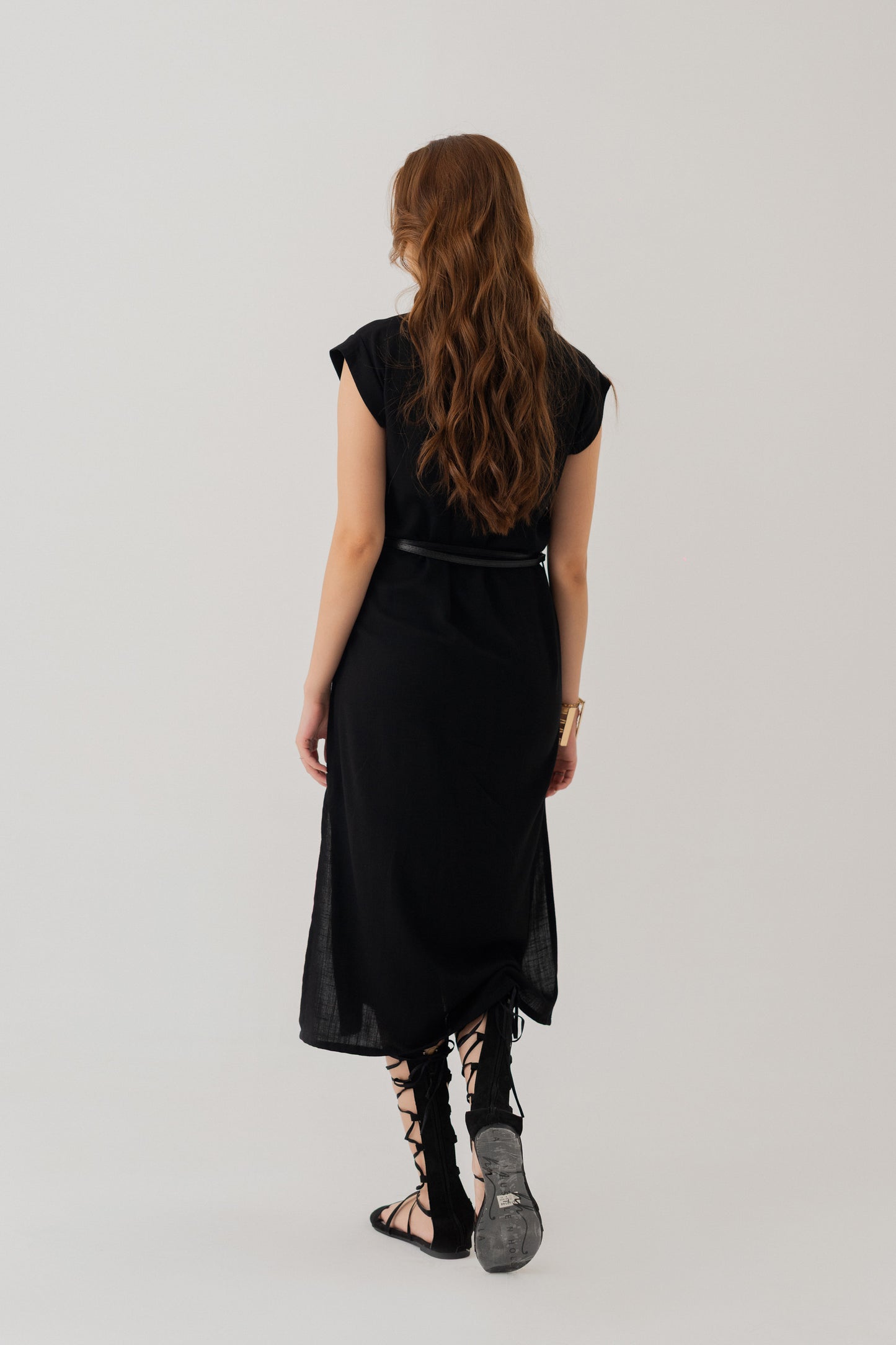 Black Linen Midi Dress - Hustle N Holla