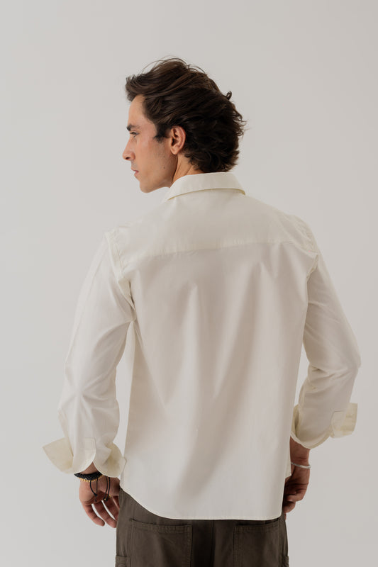 White Cotton Relaxed Fit Shirt - Hustle N Holla