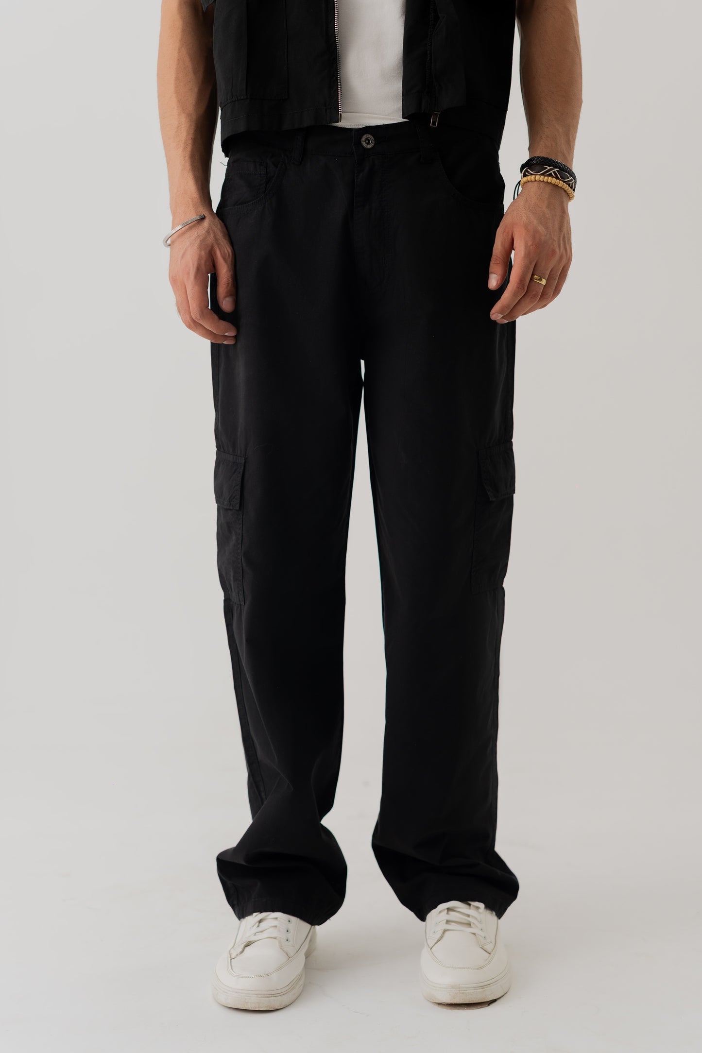 Jet Black Slim Fit Canvas Pants - Hustle N Holla
