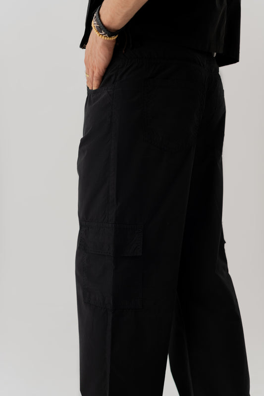 Jet Black Slim Fit Canvas Pants - Hustle N Holla