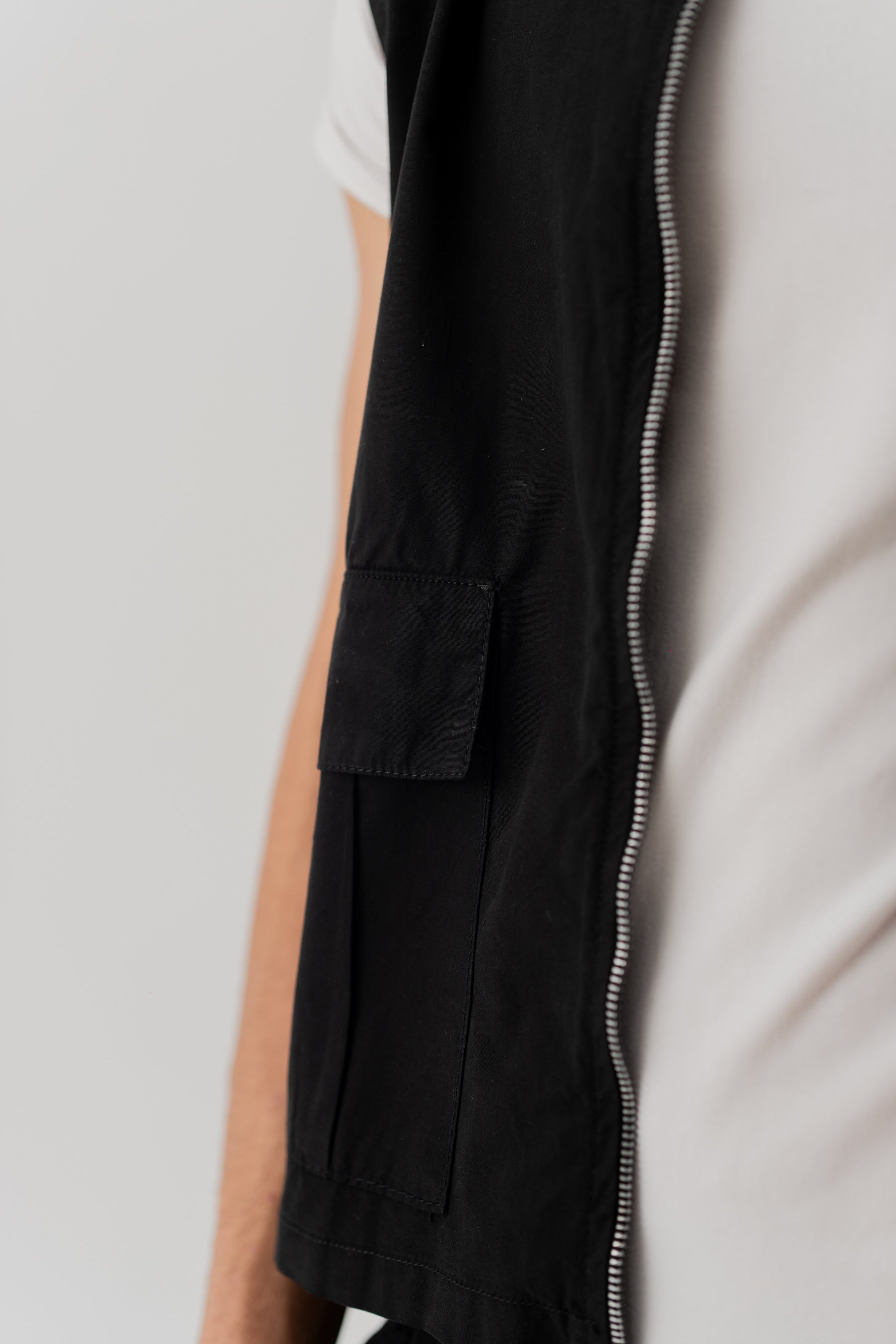 Jet Black Sleeveless Canvas Jacket - Hustle N Holla