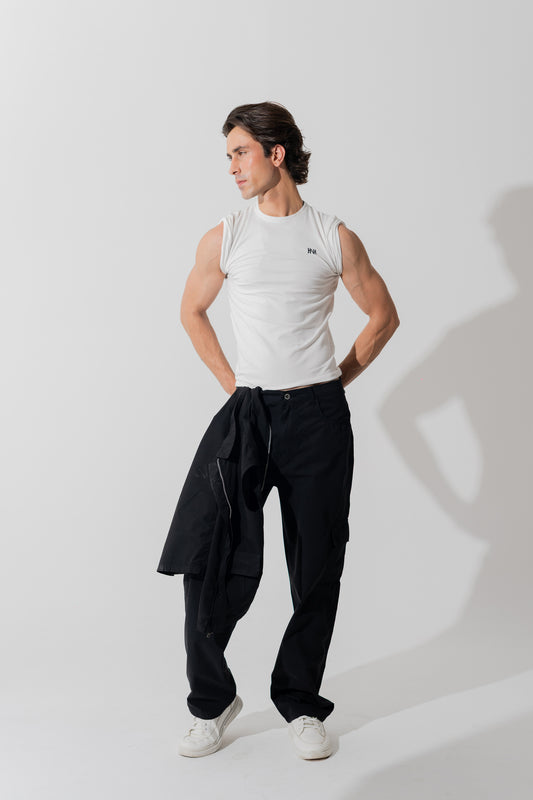 Jet Black Slim Fit Canvas Pants - Hustle N Holla