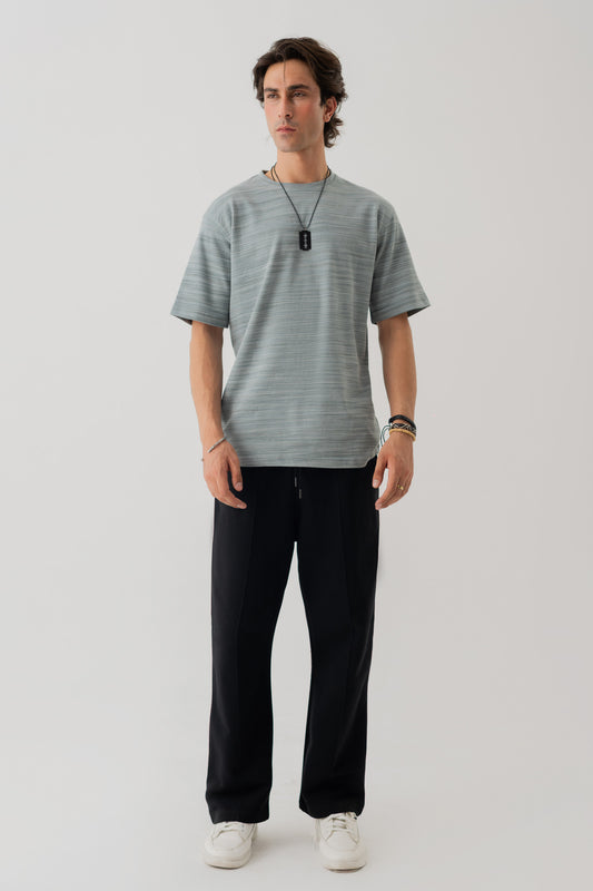 DIRTY TURQOISE REGULAR FIT JACQUARD T-SHIRT - Hustle N Holla