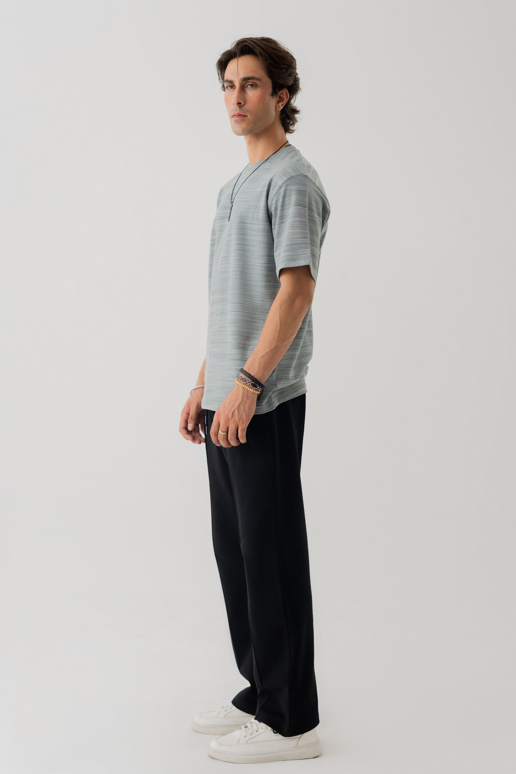 DIRTY TURQOISE REGULAR FIT JACQUARD T-SHIRT - Hustle N Holla