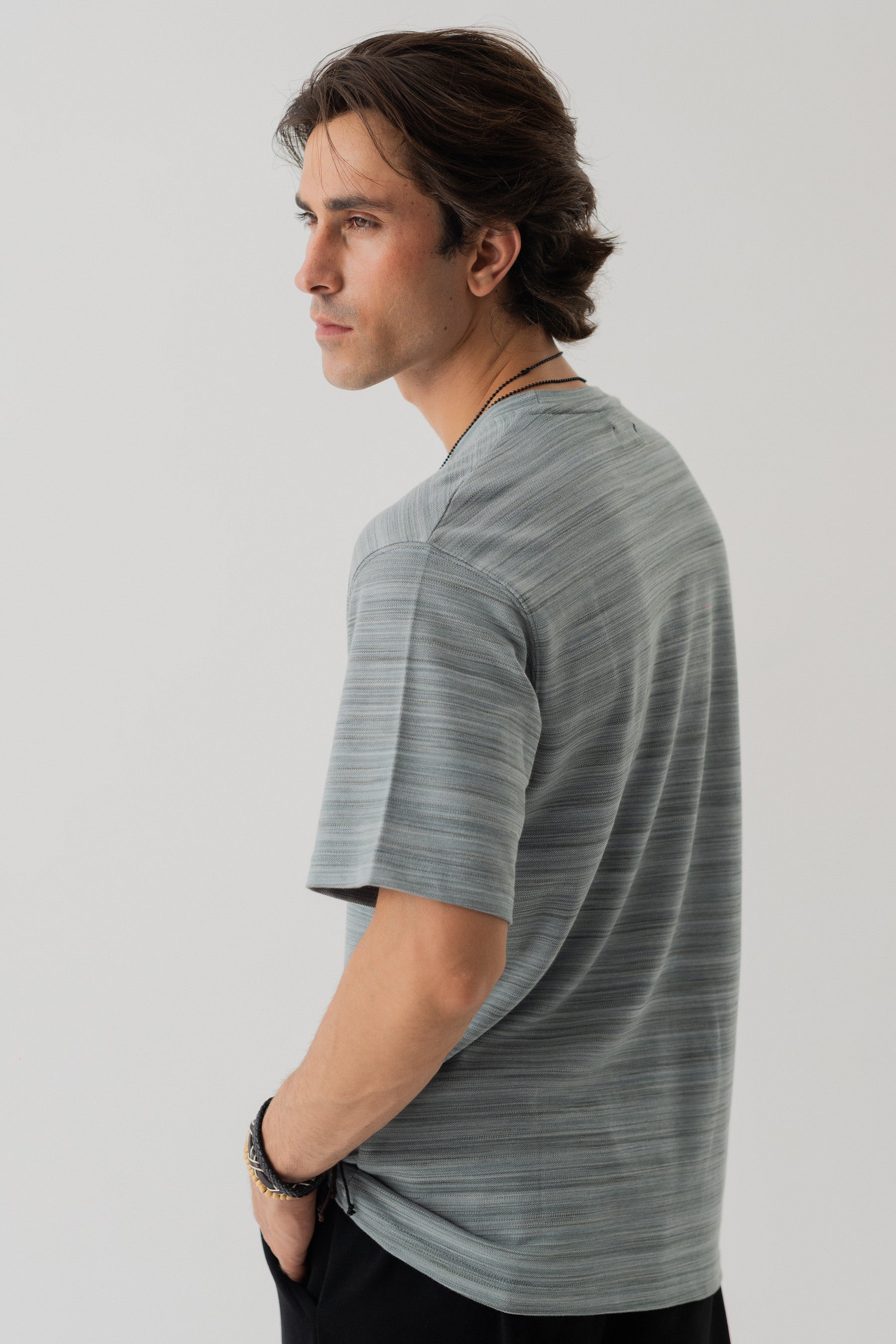 Dirty Turqoise Regular Fit Jacquard T-Shirt - Hustle N Holla