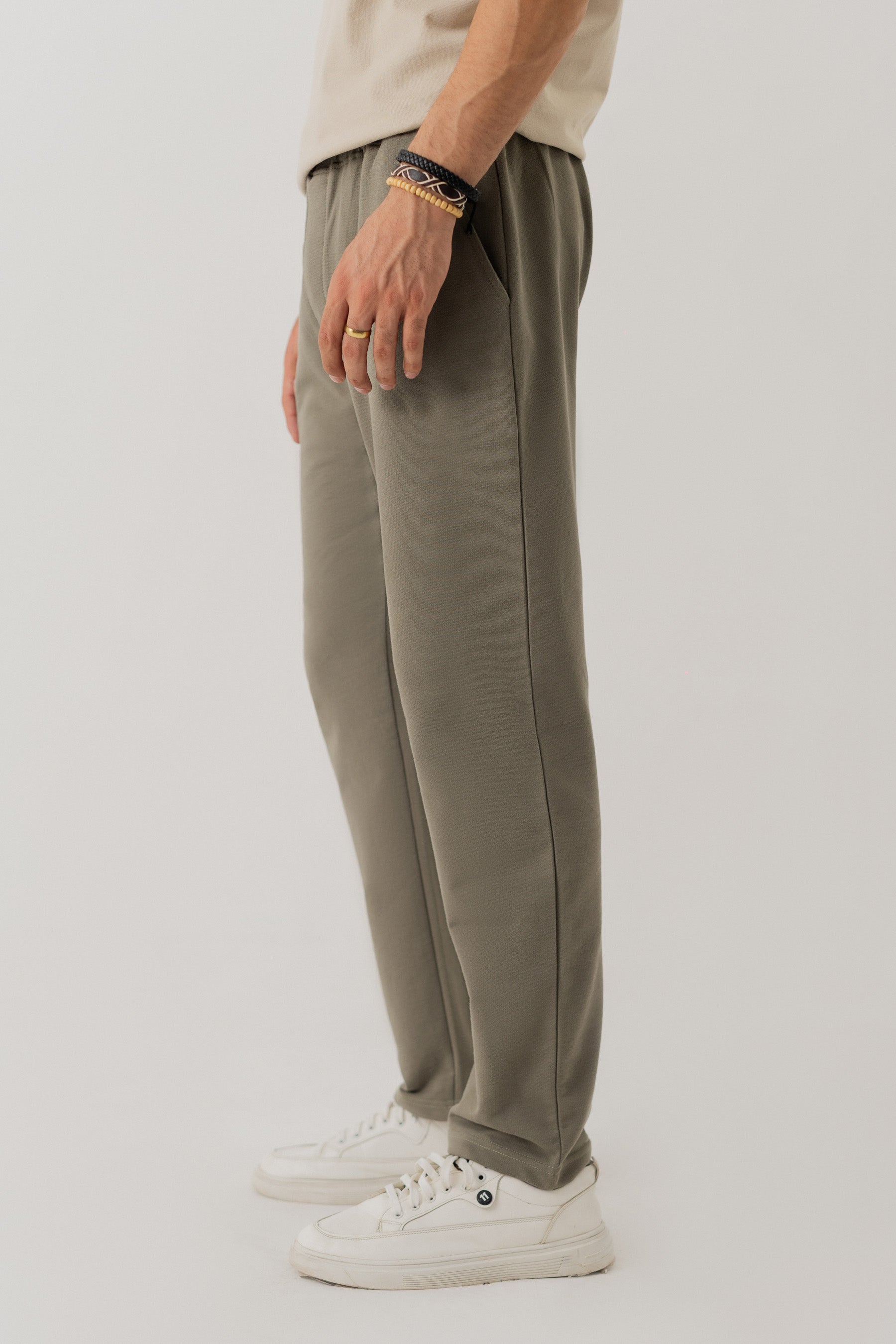 Olive Green Comfort Fit Minor Fault Knitted Pants - Hustle N Holla