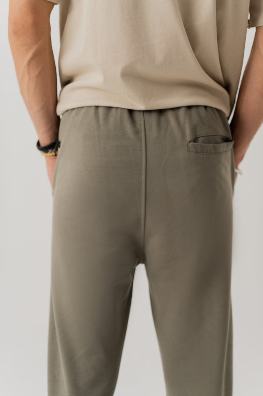 OLIVE GREEN COMFORT FIT KNITTED PANTS - Hustle N Holla