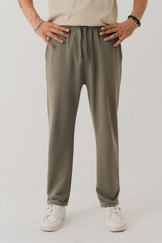 OLIVE GREEN COMFORT FIT KNITTED PANTS - Hustle N Holla