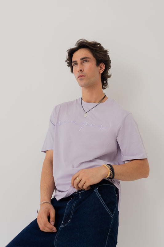 LILAC REGULAR FIT EMBROIDERED T-SHIRT - Hustle N Holla