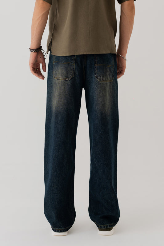 VINTAGE WASH LOOSE FIT JEANS - Hustle N Holla