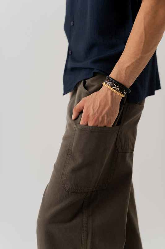 Olive Straight Fit Twill Pants - Hustle N Holla
