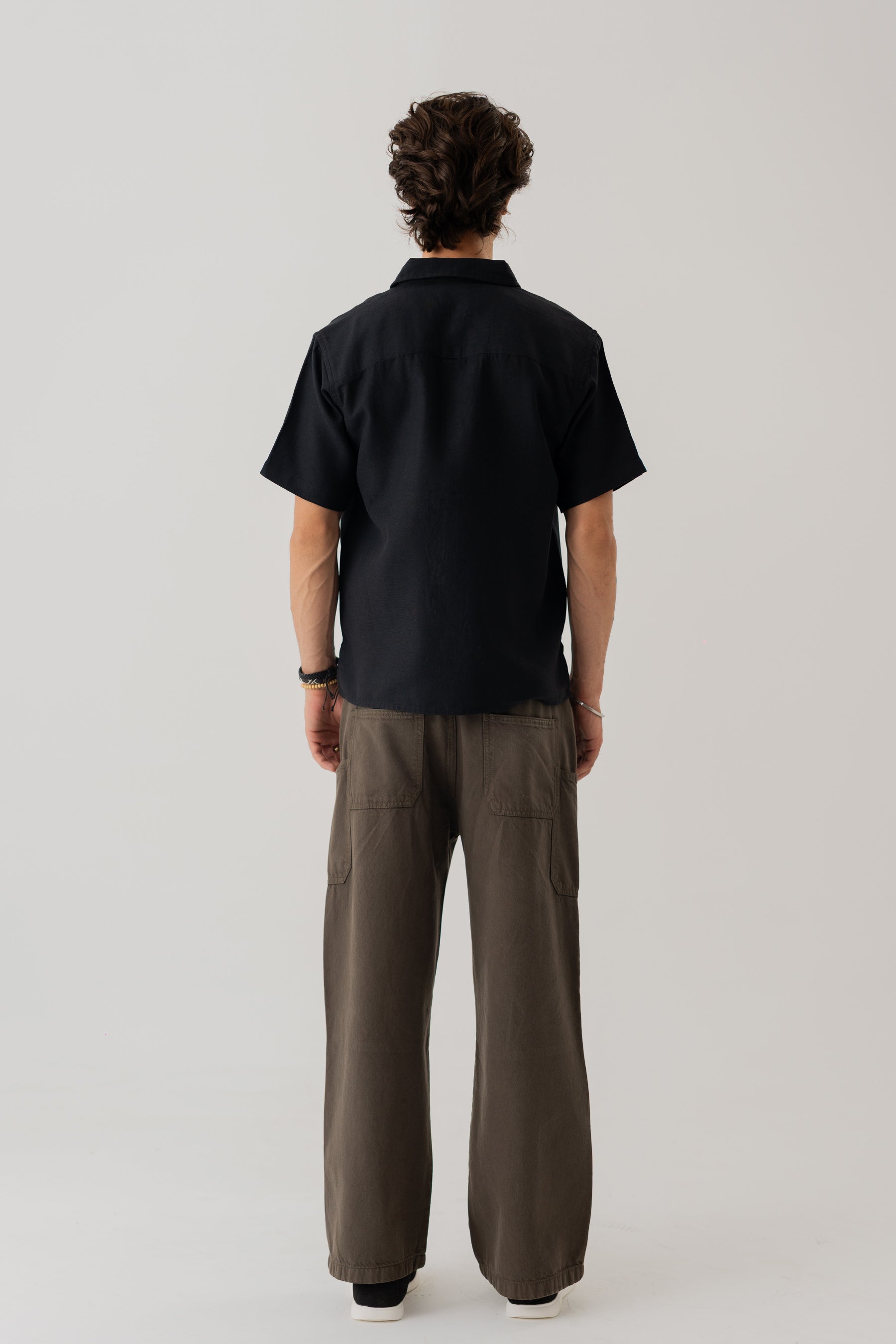 Black Cotton Linen Relaxed Fit Shirt - Hustle N Holla