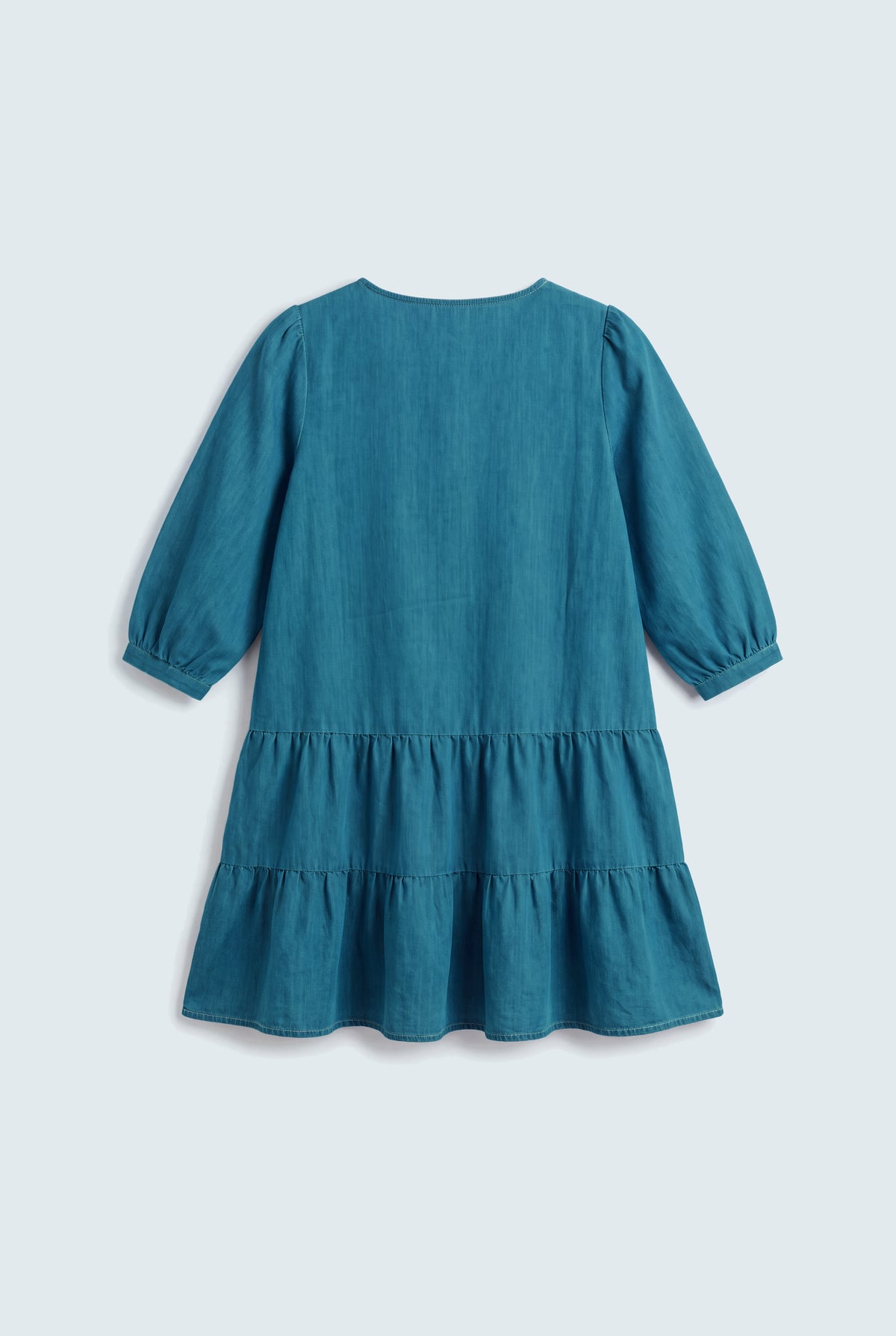 Tiered Chambray Mini Dress - Hustle N Holla