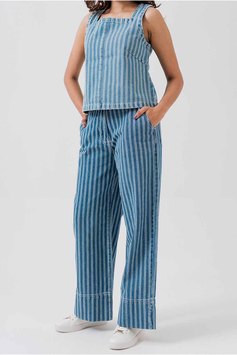 Blue Striped Slim Fit Top - Hustle N Holla