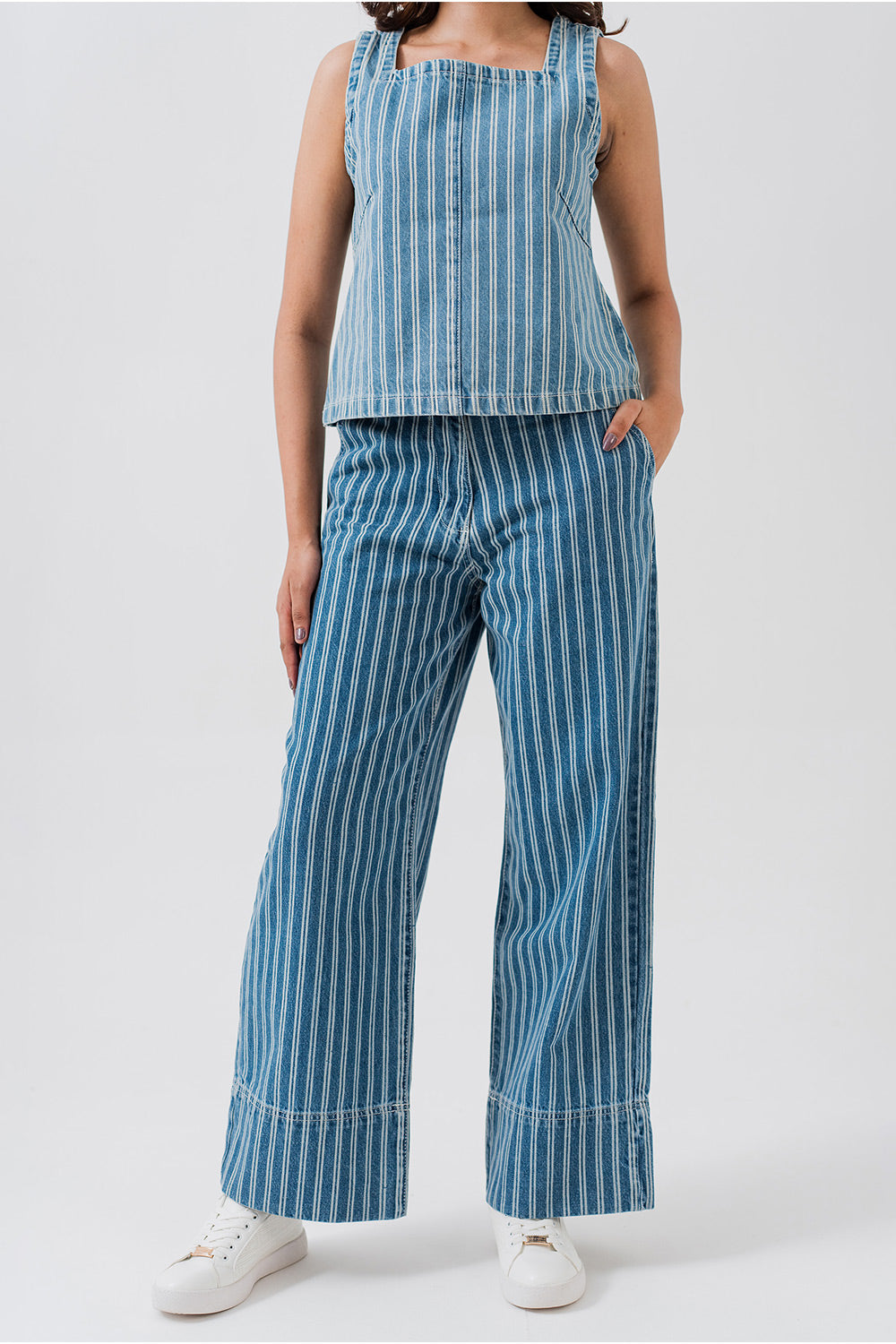 Blue Striped Slim Fit Top - Hustle N Holla