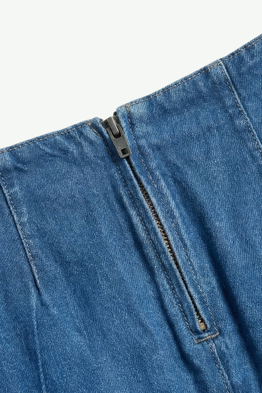 Mid Blue Panelled Maxi Denim Skirt - Hustle N Holla