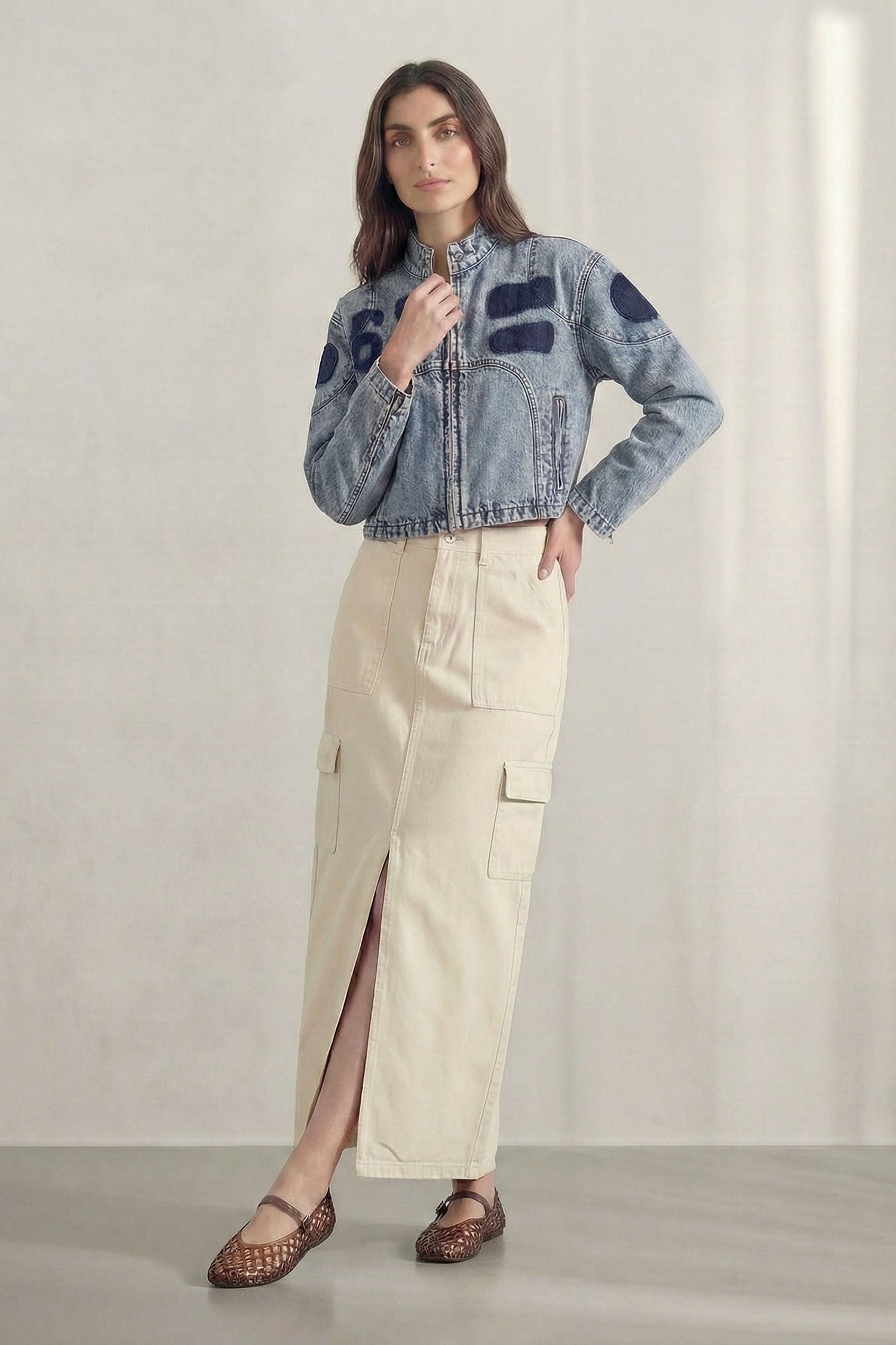 Beige Cargo Maxi Skirt - Hustle N Holla