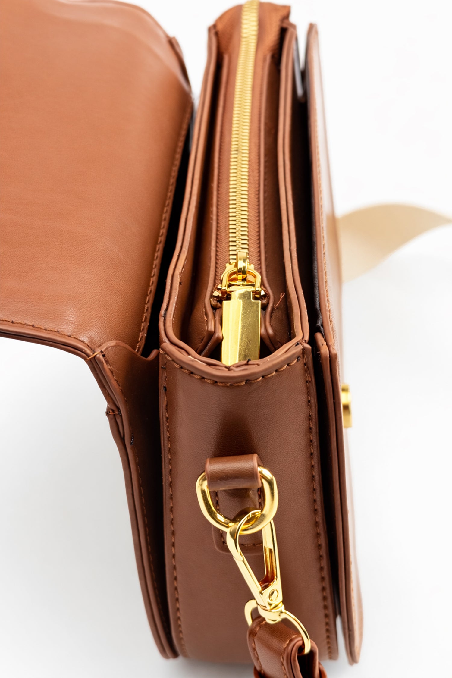 Tan Classic Saddle Style Bag