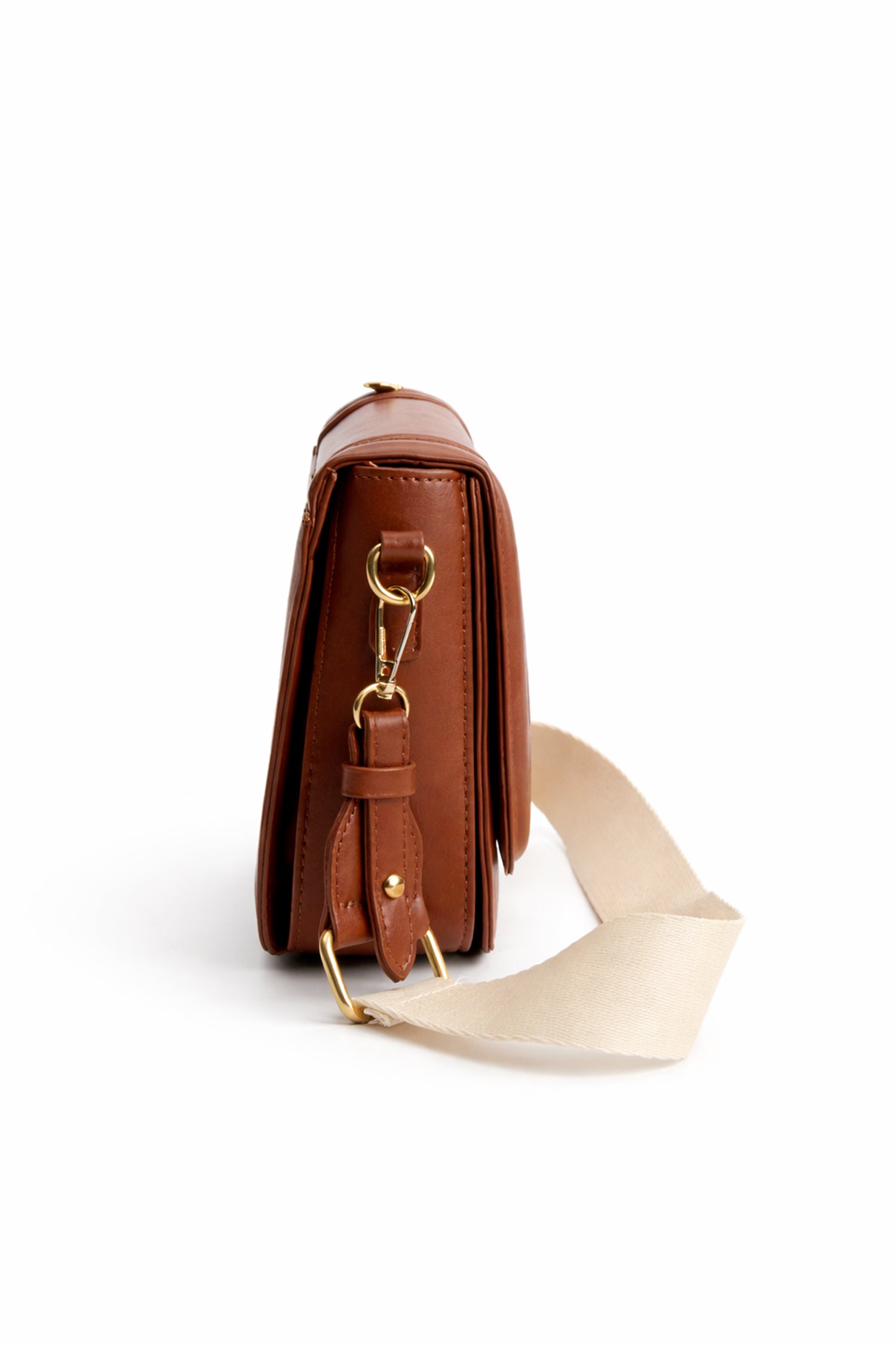 Tan Classic Saddle Style Bag - Hustle N Holla