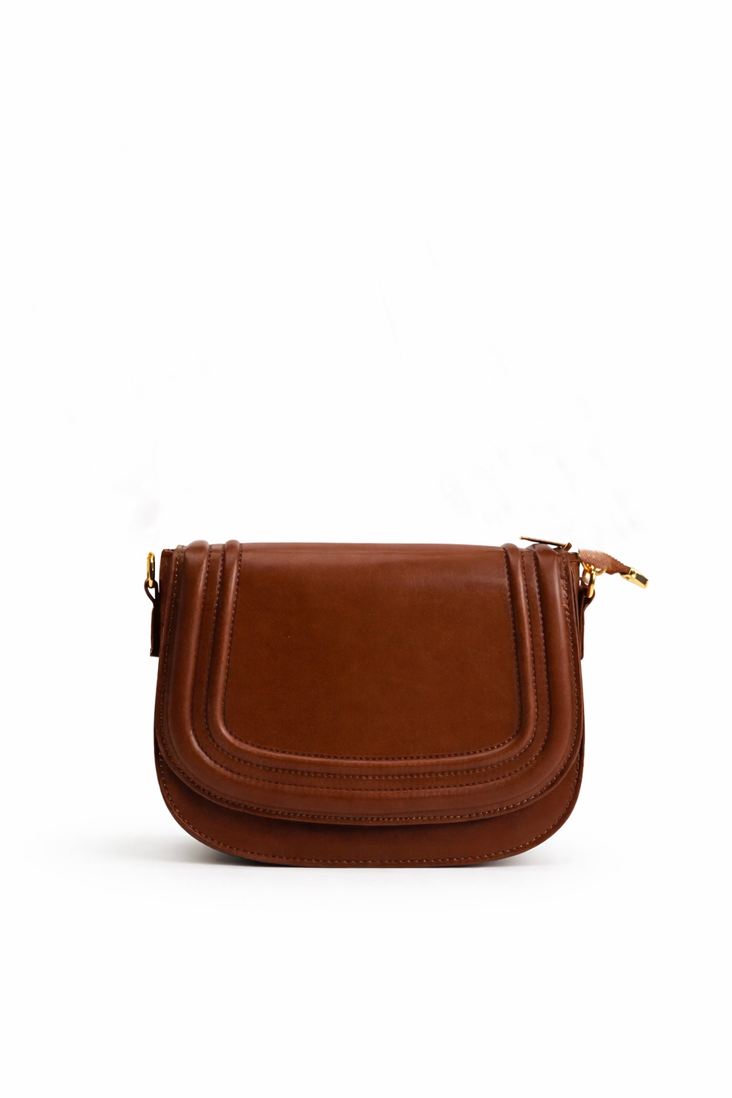 Tan Classic Saddle Style Bag - Hustle N Holla
