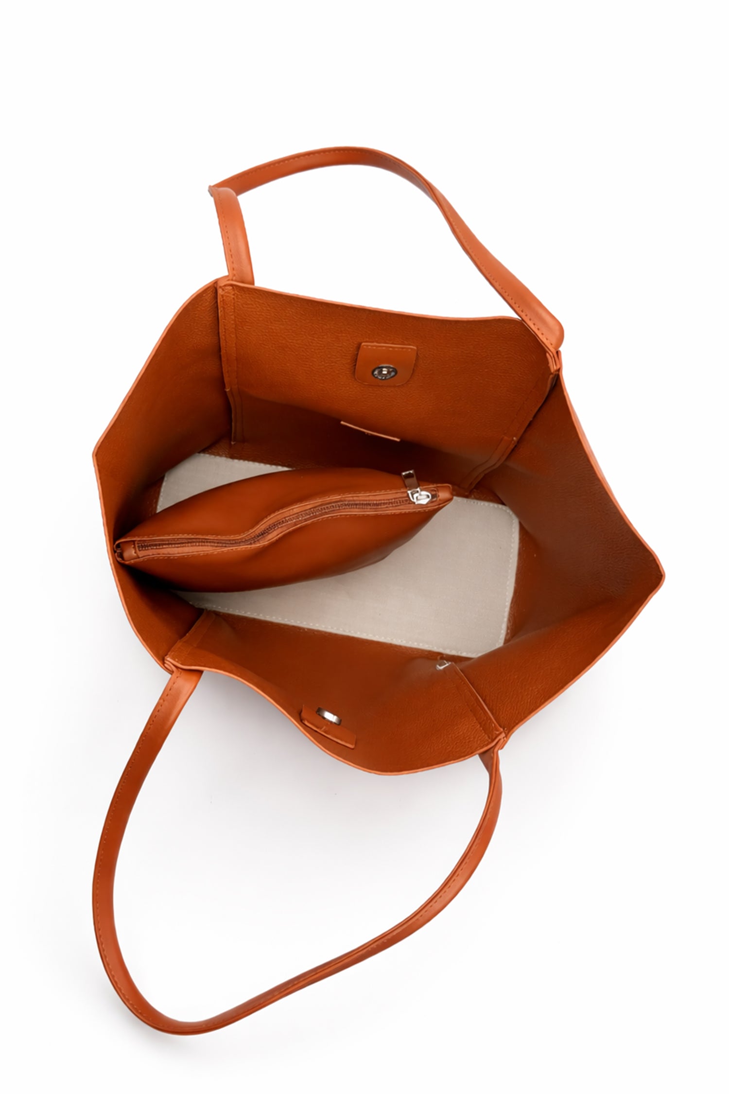 Tan Minimalist Structured Tote Bag