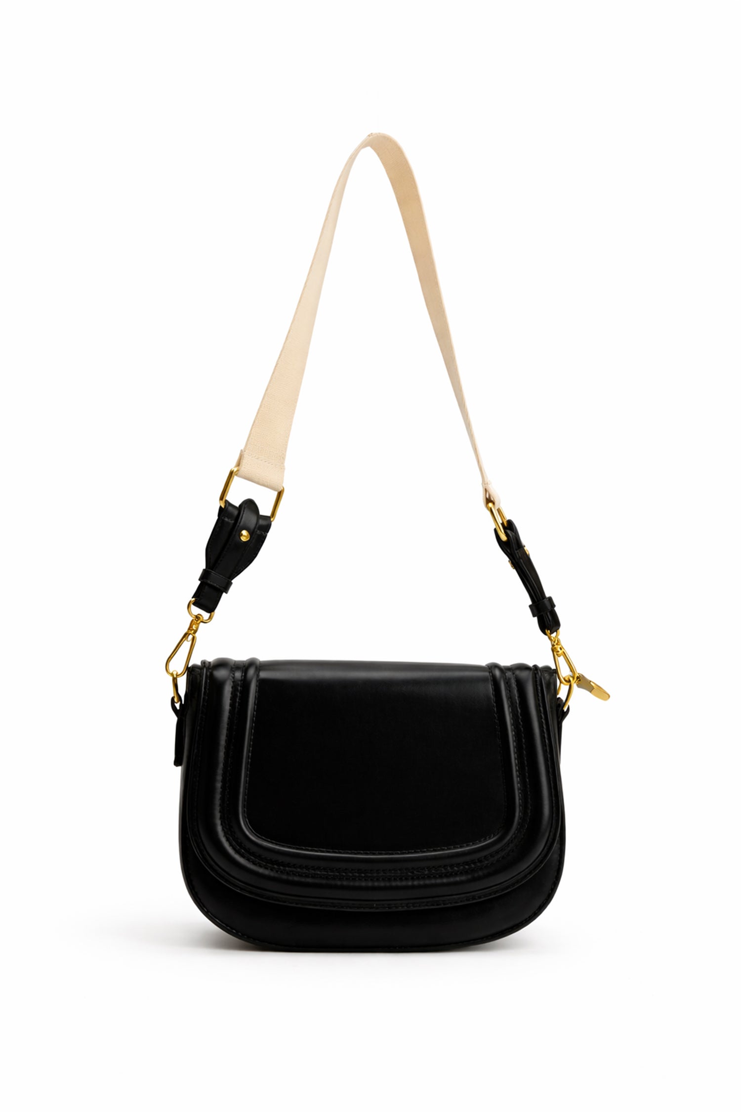 Black Crossbody Structured Shoulder Bag