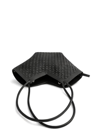 Black Woven Structured Tote Bag - Hustle N Holla