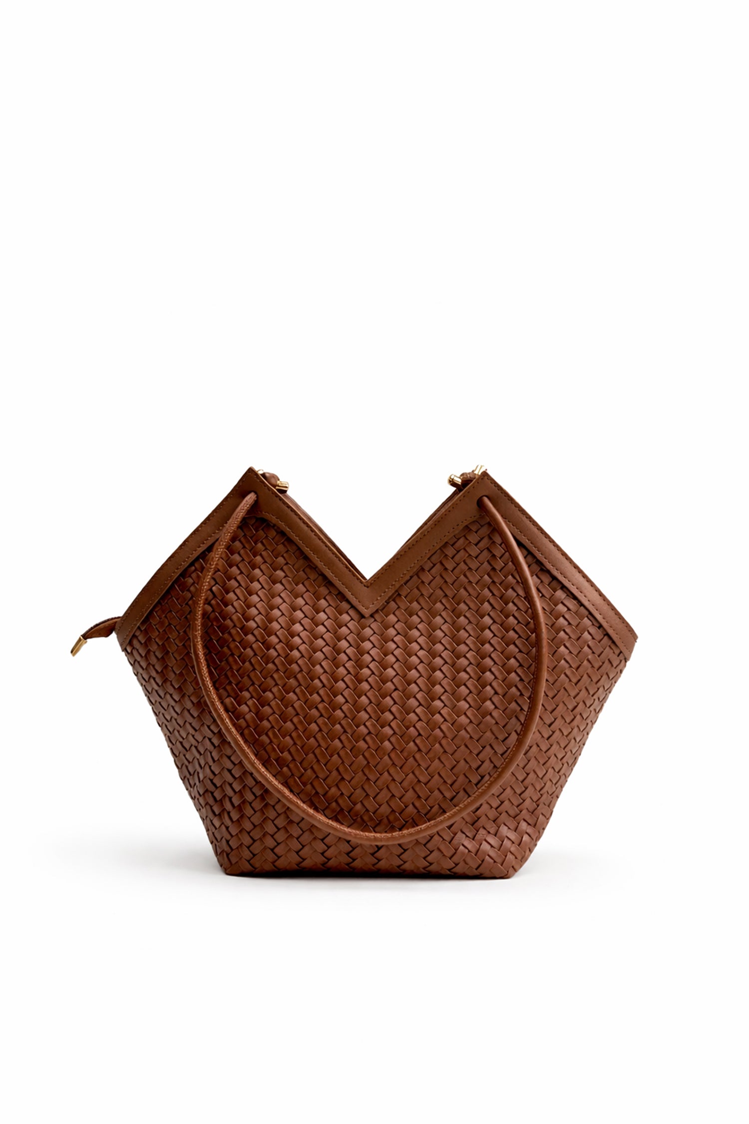 Dark Brown Woven Structure Tote Bag - Hustle N Holla