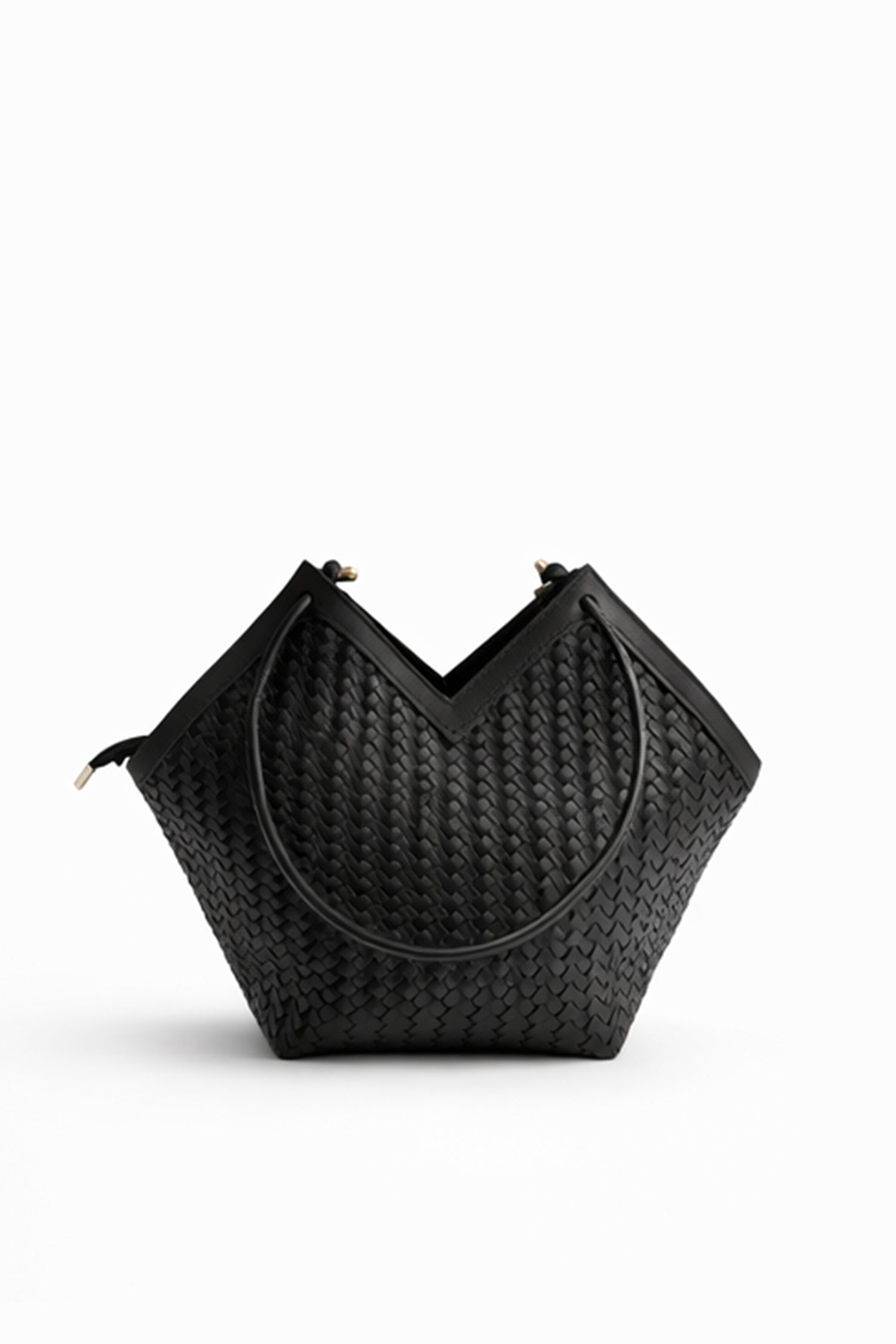 Black Woven Structured Tote Bag - Hustle N Holla