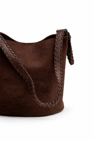 Brown Slouchy Bucket Bag with Matching Pouch - Hustle N Holla