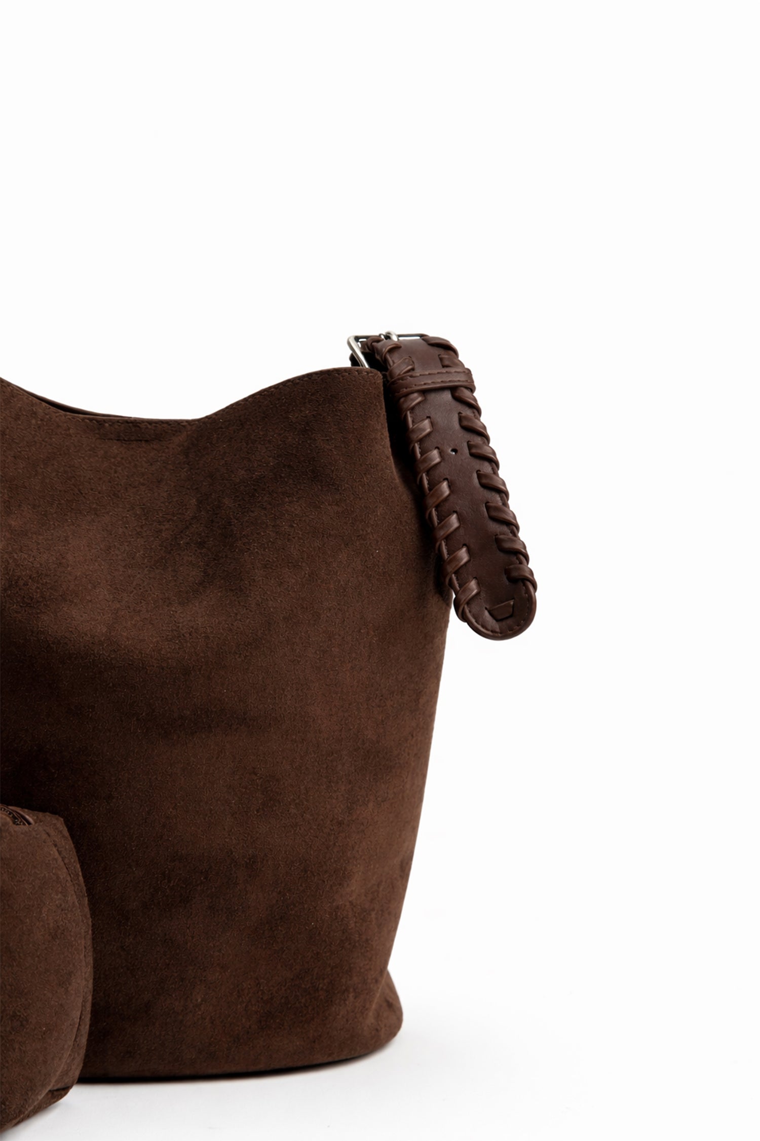 Brown Slouchy Bucket Bag with Matching Pouch - Hustle N Holla