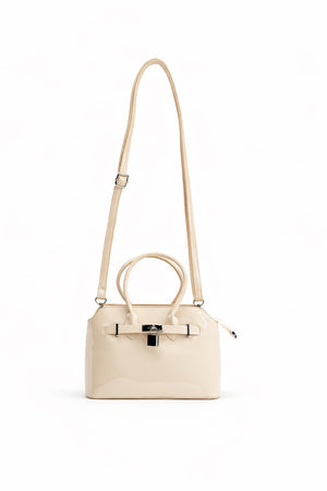 Beige Mini Top Handle Satchel Bag - Hustle N Holla