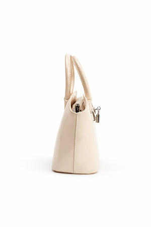 Beige Mini Top Handle Satchel Bag - Hustle N Holla