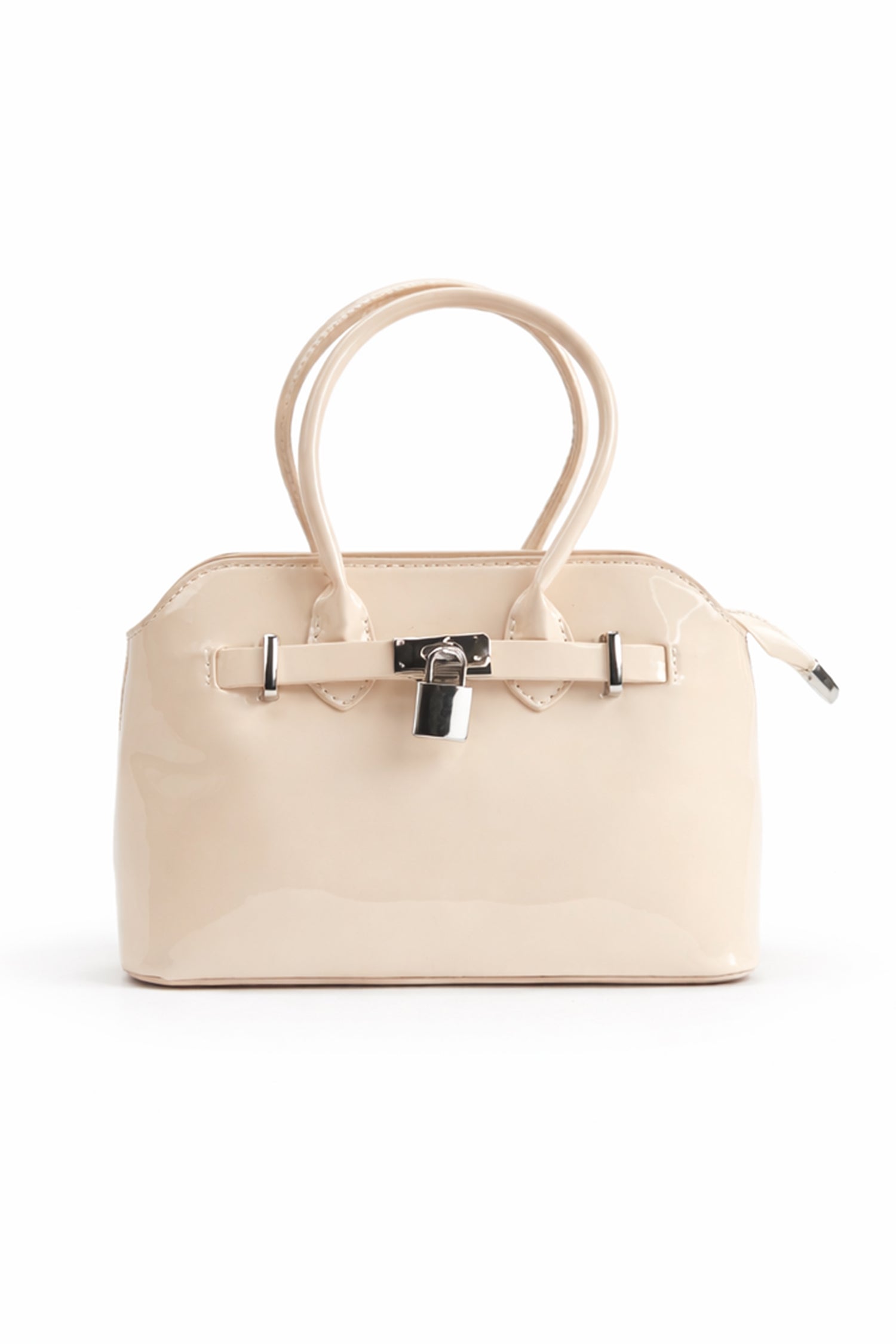 Beige Mini Top Handle Satchel Bag