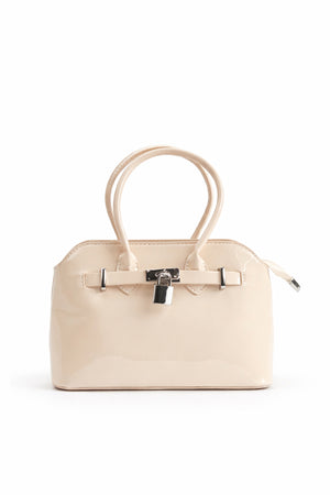 Beige Mini Top Handle Satchel Bag - Hustle N Holla
