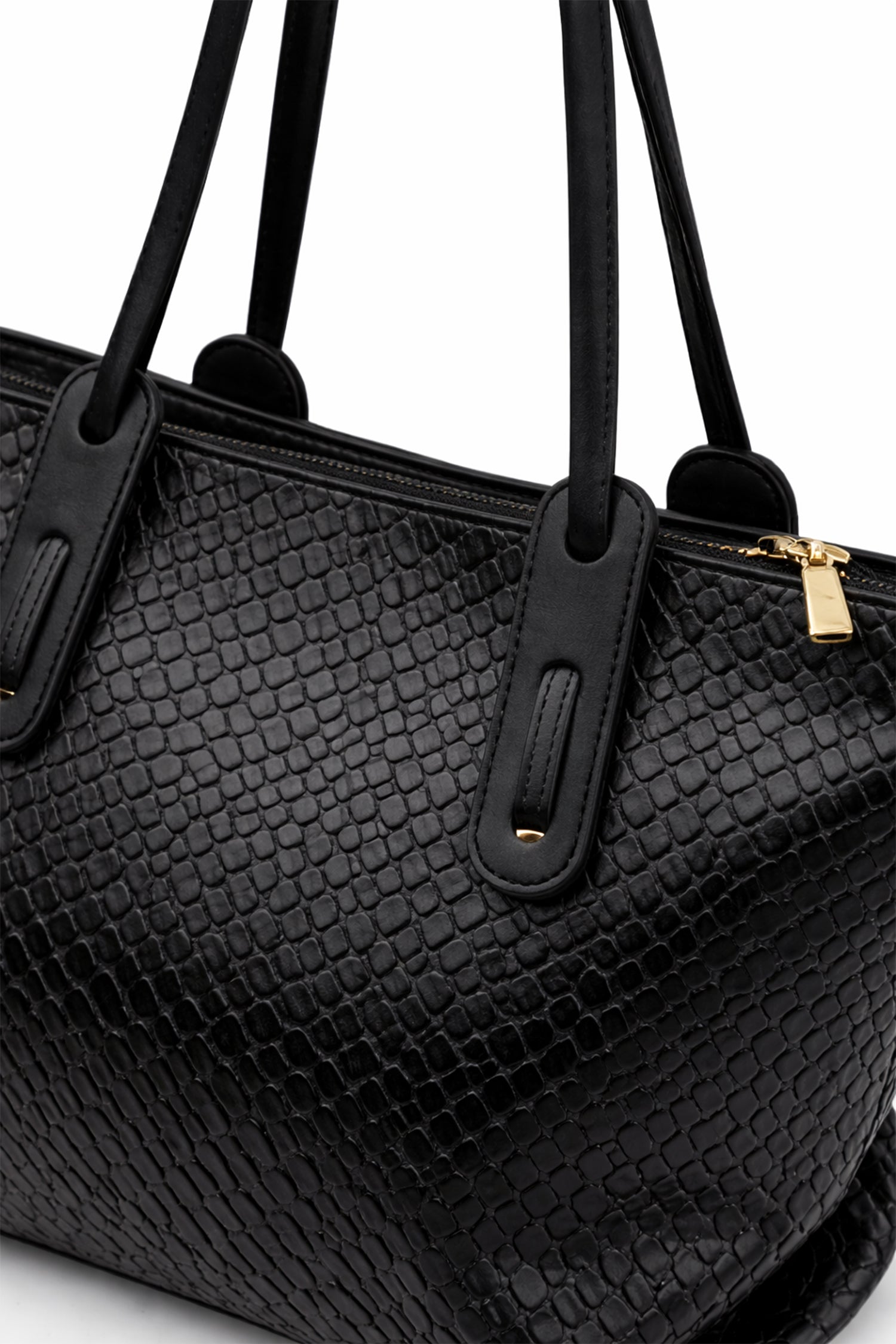 Black Textured Oversized Tote Bag - Hustle N Holla